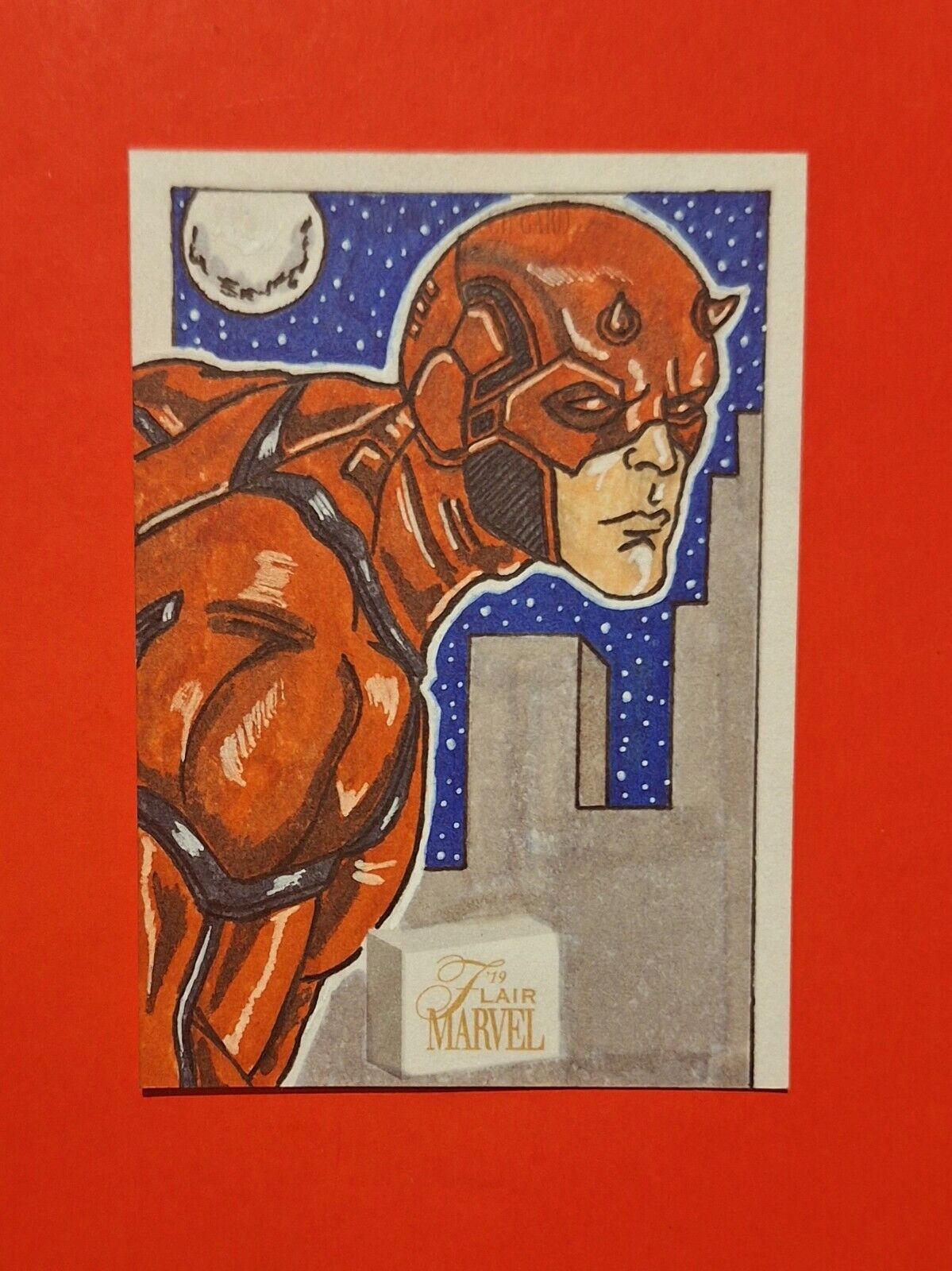 2019 Upper Deck Marvel Flair Sketch Card Daredevil (by Marlon Fernandes)