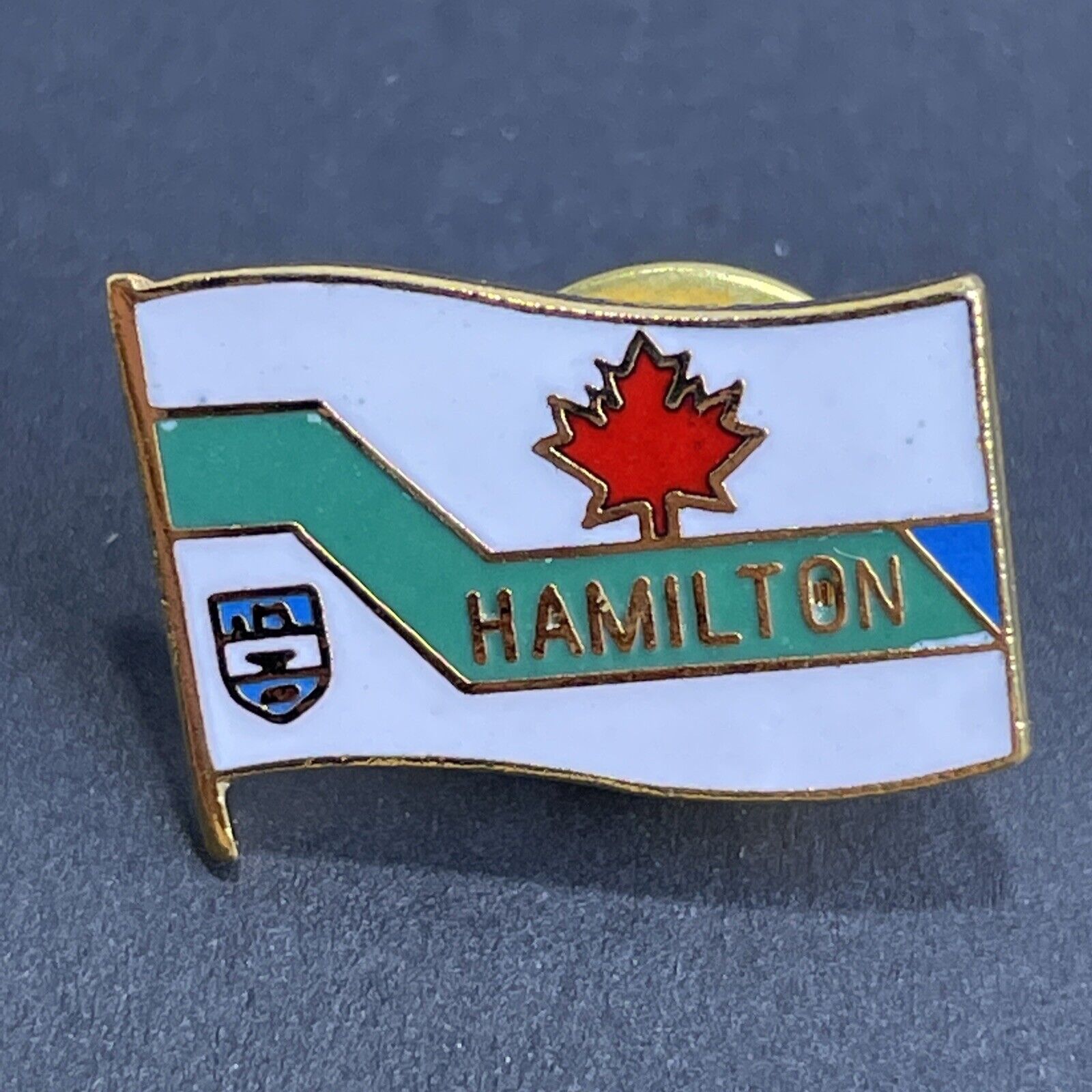 Vintage 1980\'s Hamilton Ontario City Crest Politician\'s Lapel Snapback Pin