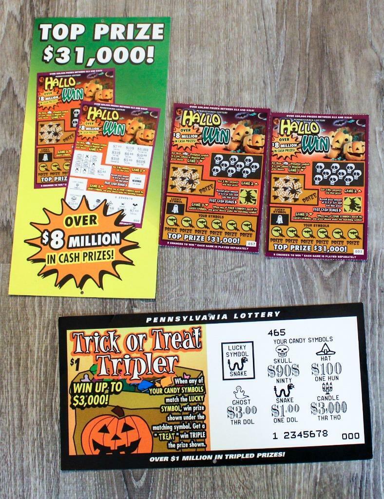 Halloween Lottery Ticketets Advertising Display and Voided PA Lottery