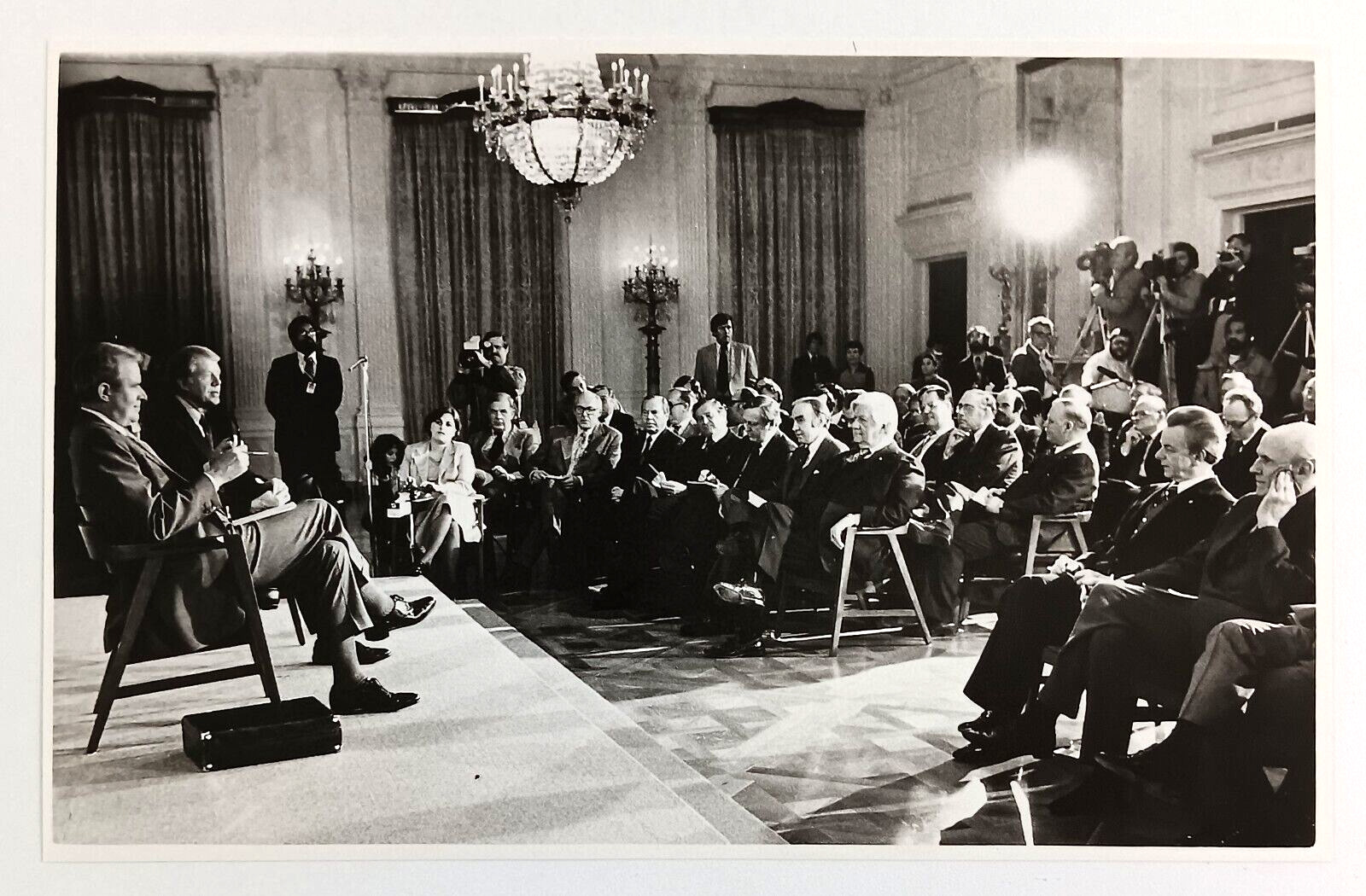 1970s President Jimmy Carter Press Conference News Interview Vintage Press Photo