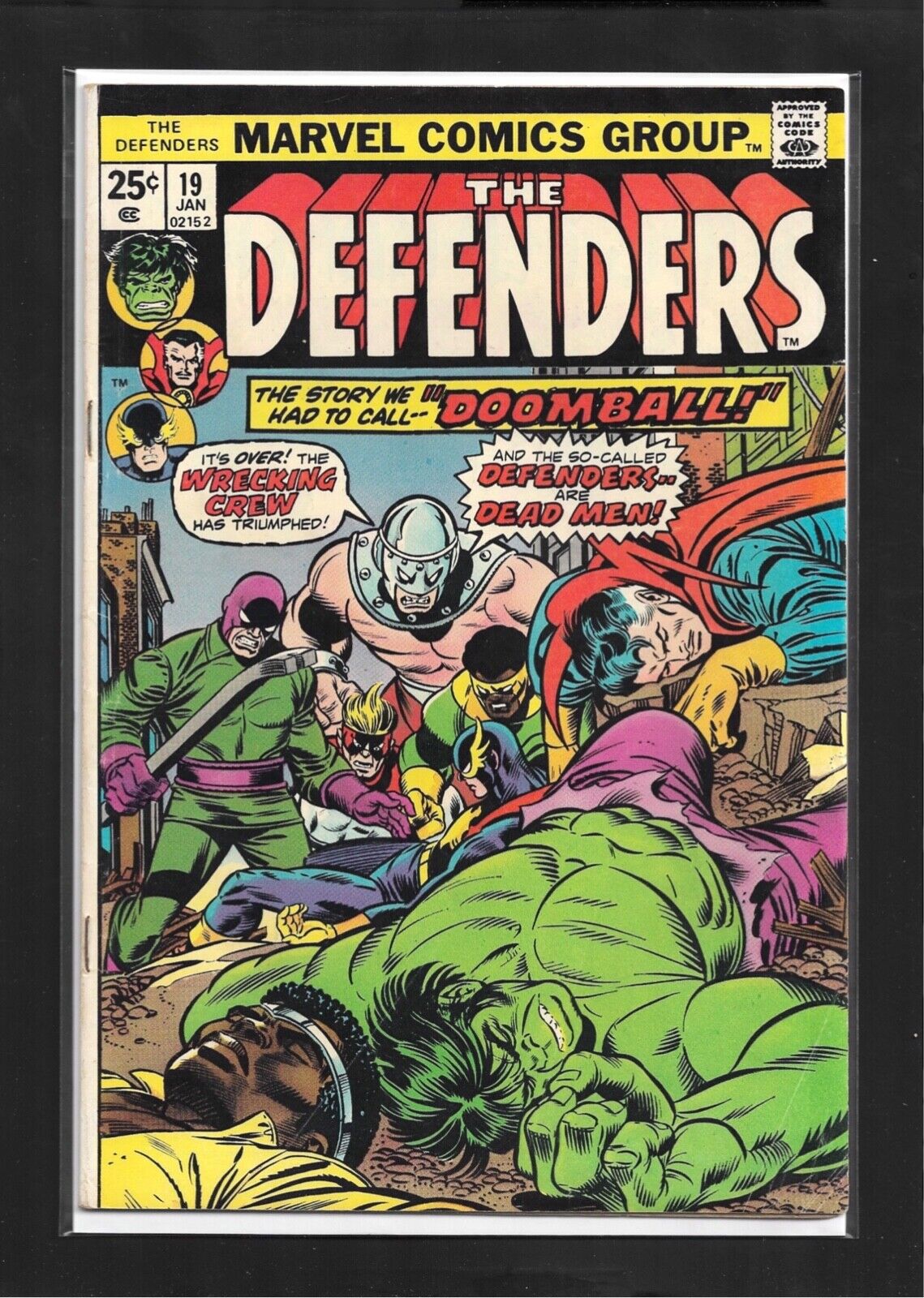 Defenders #19 (1975): 2nd Appearance Wrecking Crew MVS #98 Intact FN (6.0)