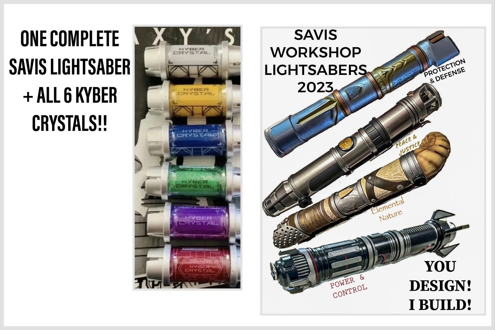 Savi’s Workshop Galaxy’s Edge Lightsaber - w/All 6 Kyber Crystals - YOU DESIGN