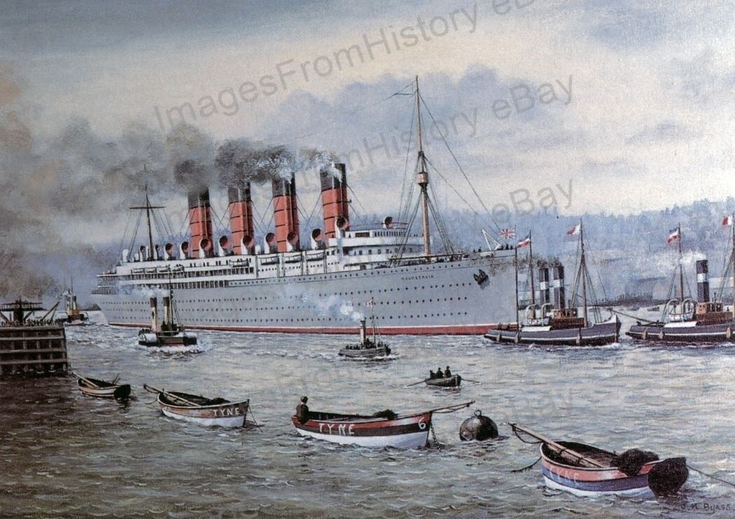 8x10 Print RMS Mauretania Cunard Line 1907 Illustration #RMSM