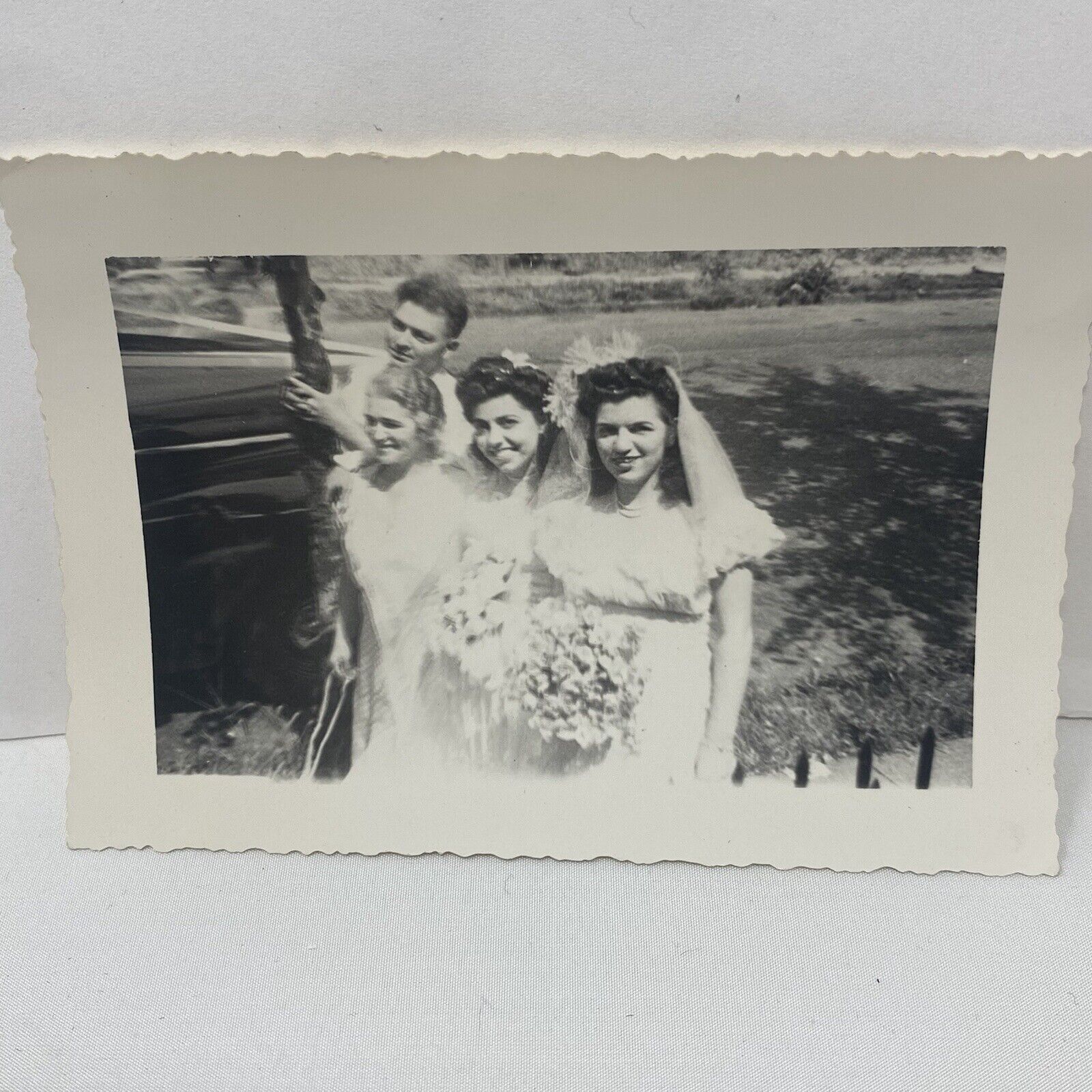 Vintage Photo 1954 Wedding Bride Bridesmaids Posed