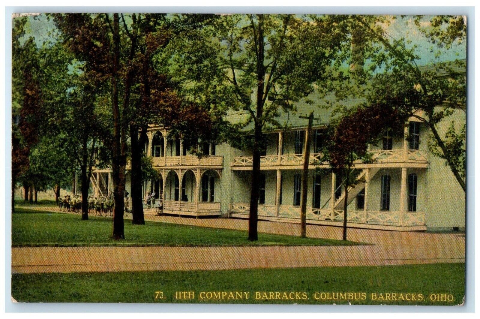 1914 11th Company Barracks Exterior Building Columbus Barracks Ohio OH Postcard