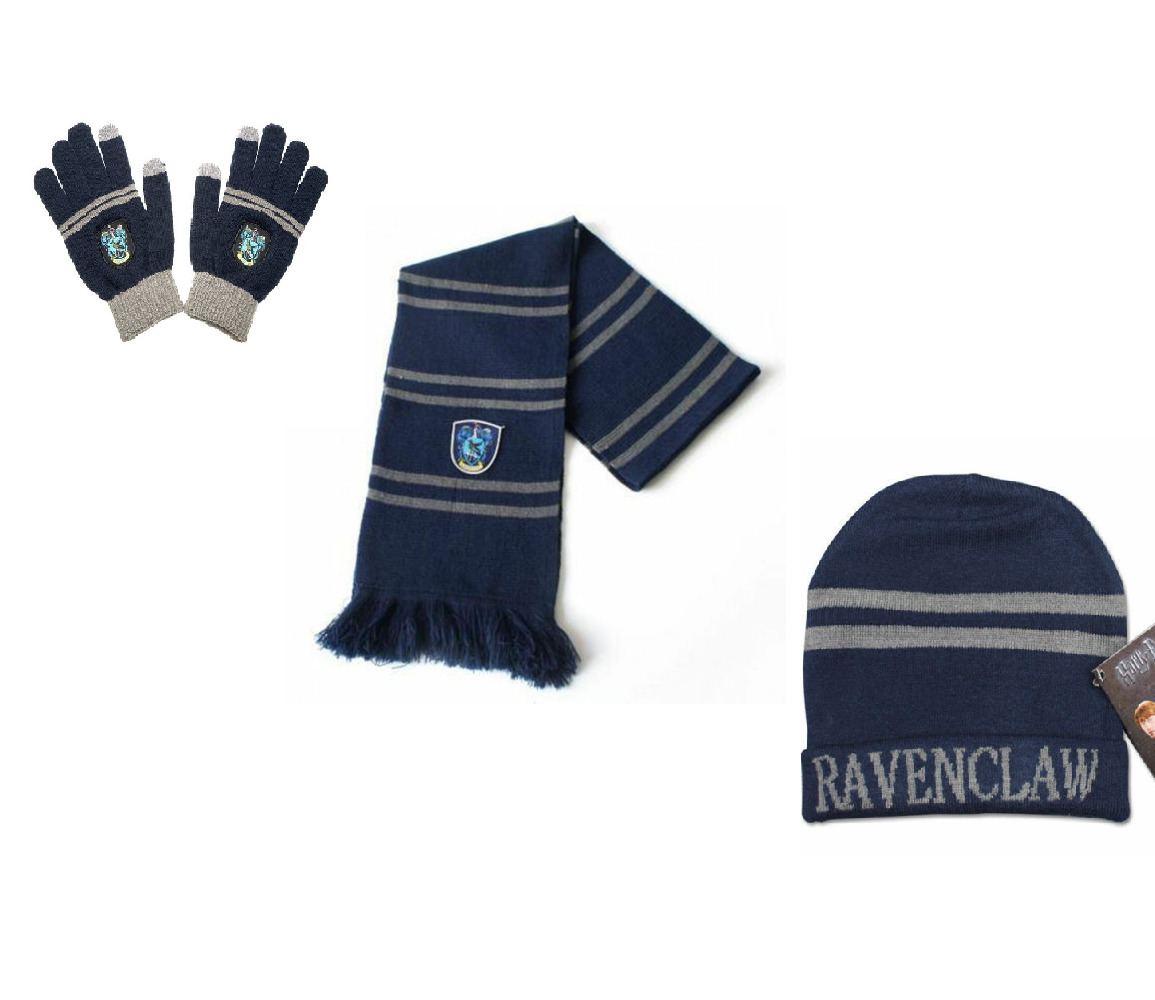 Harry Potter Ravenclaw House Scarf+Cap/Hat + Gloves Soft Warm Costume Xmas Gift