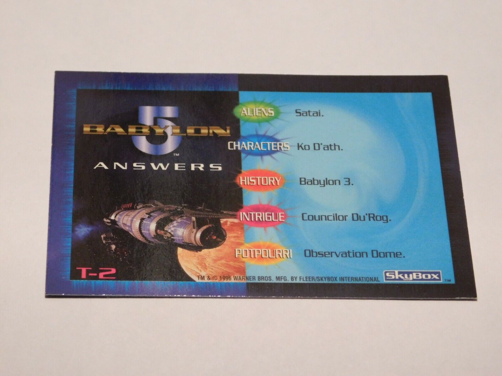 Babylon 5 Season 2 Trivia Cards