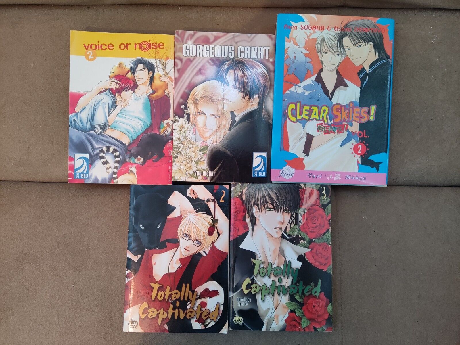 Lot of 5 English Yaoi BL Manga (Clear Skies, Gorgeous Carat, Totally Captivated)