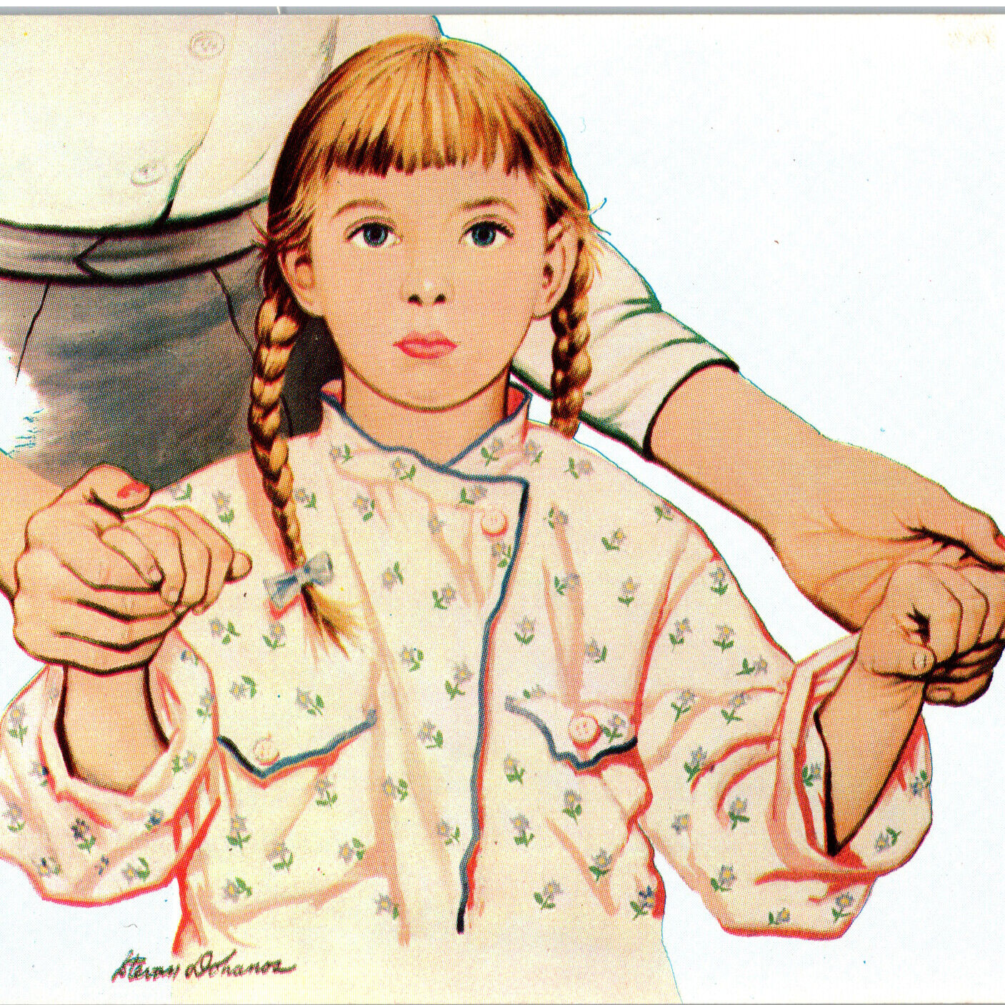 Vintage 1940s Give To United Way Charity Advertising Girl Pajama Postcard