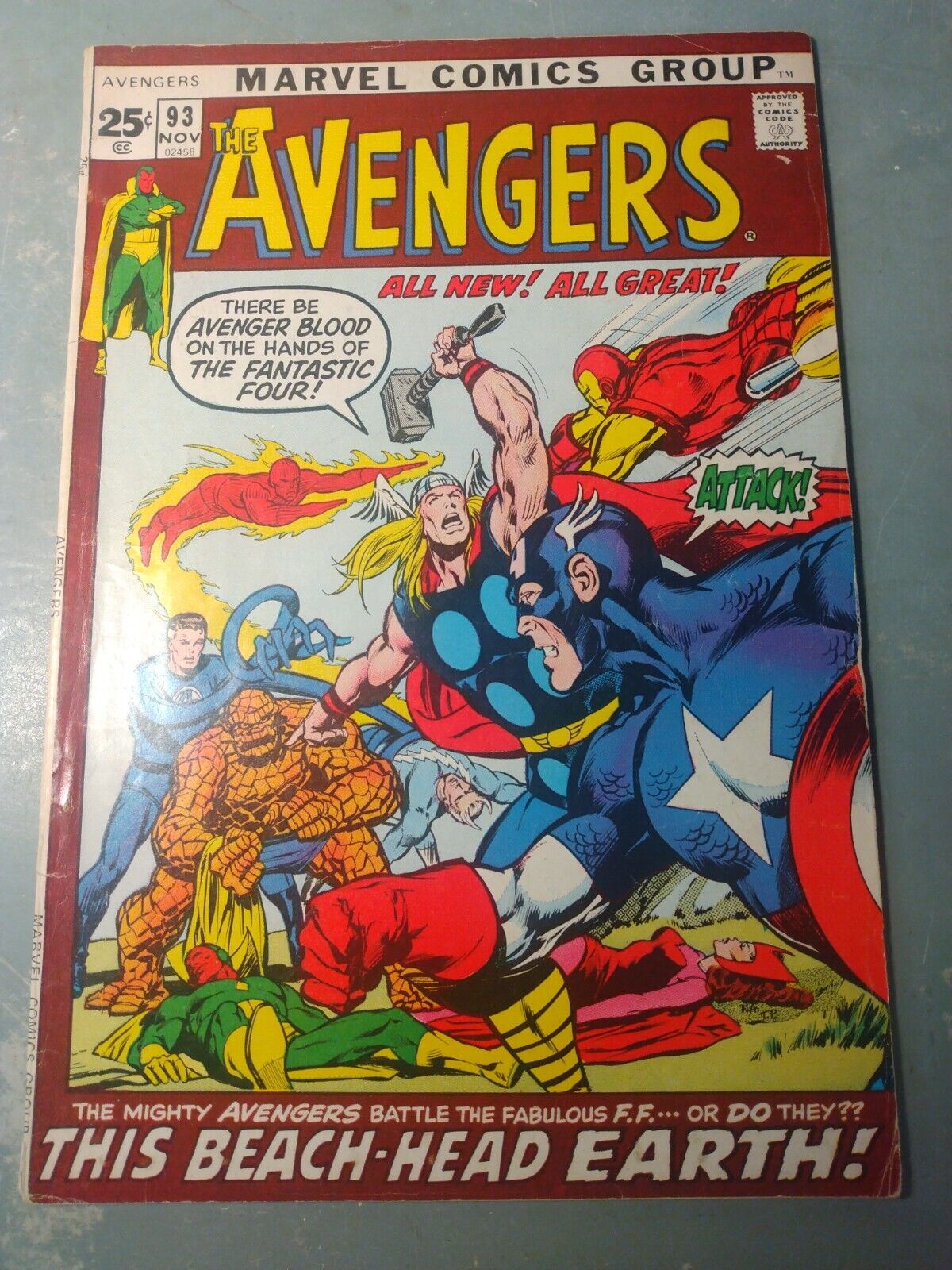 The Avengers #93 | 1971 | 6.0 F | Crosby Stills Nash Ants / Neal Adams Cover