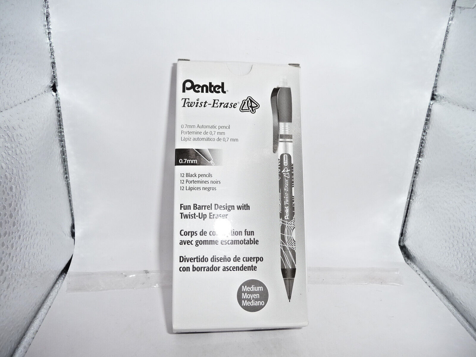 Pentel QE107 Twist Erase Pencil-black--0.7 mm--BOX OF 12 PENCILS