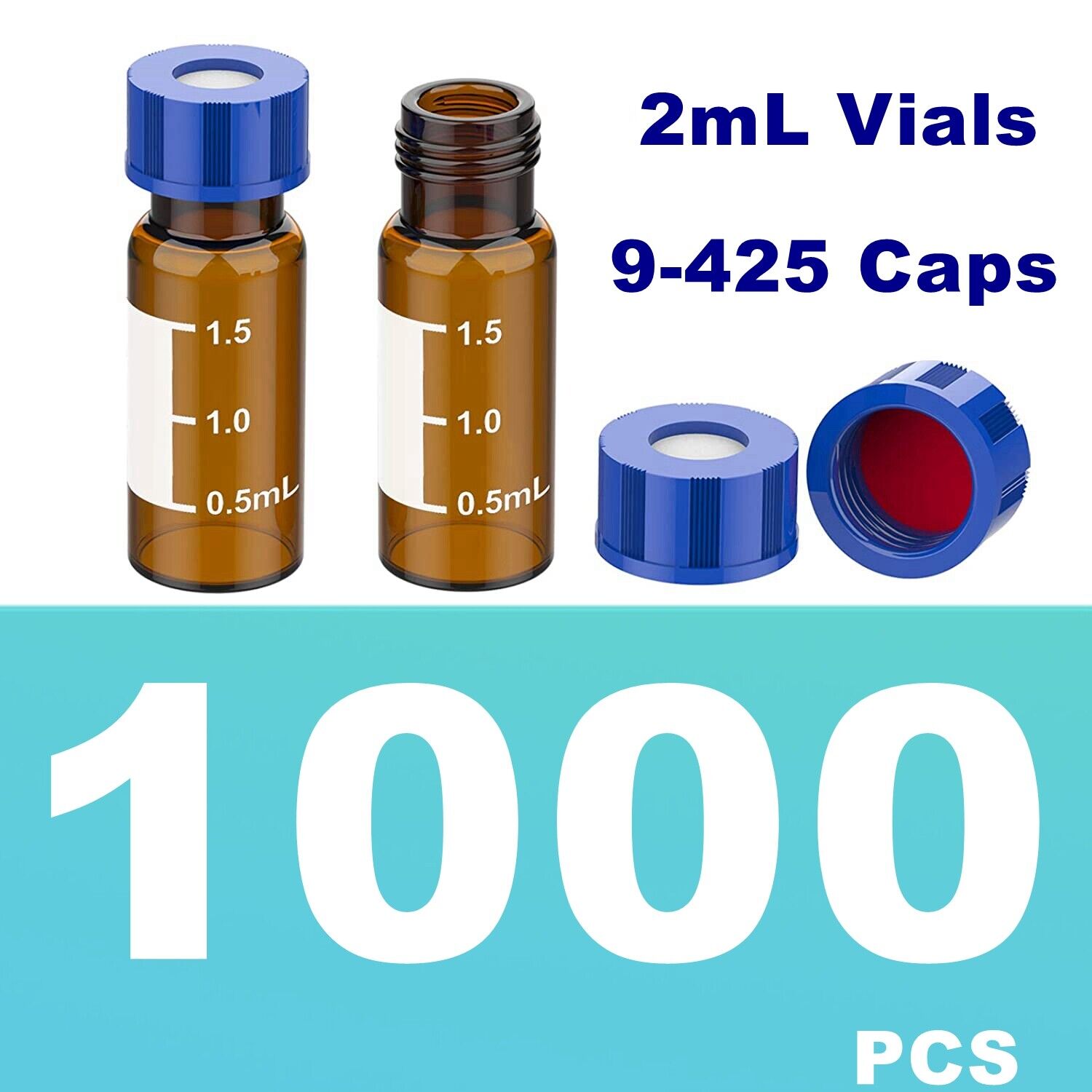 HPLC 9-425 2ml Amber/Clear Sample Vial Screw Caps Free Gift Water Filter Pitcher
