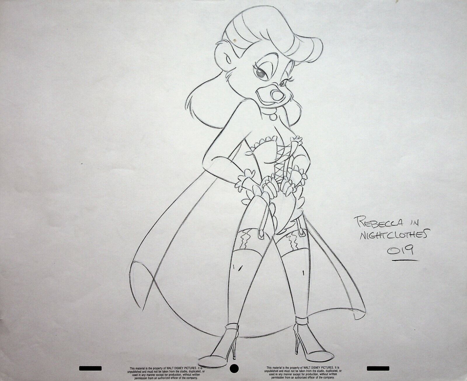 Disney\'s TALESPIN 1989 Hand Drawn Production Rebecca  Model Pencil Disney #RB