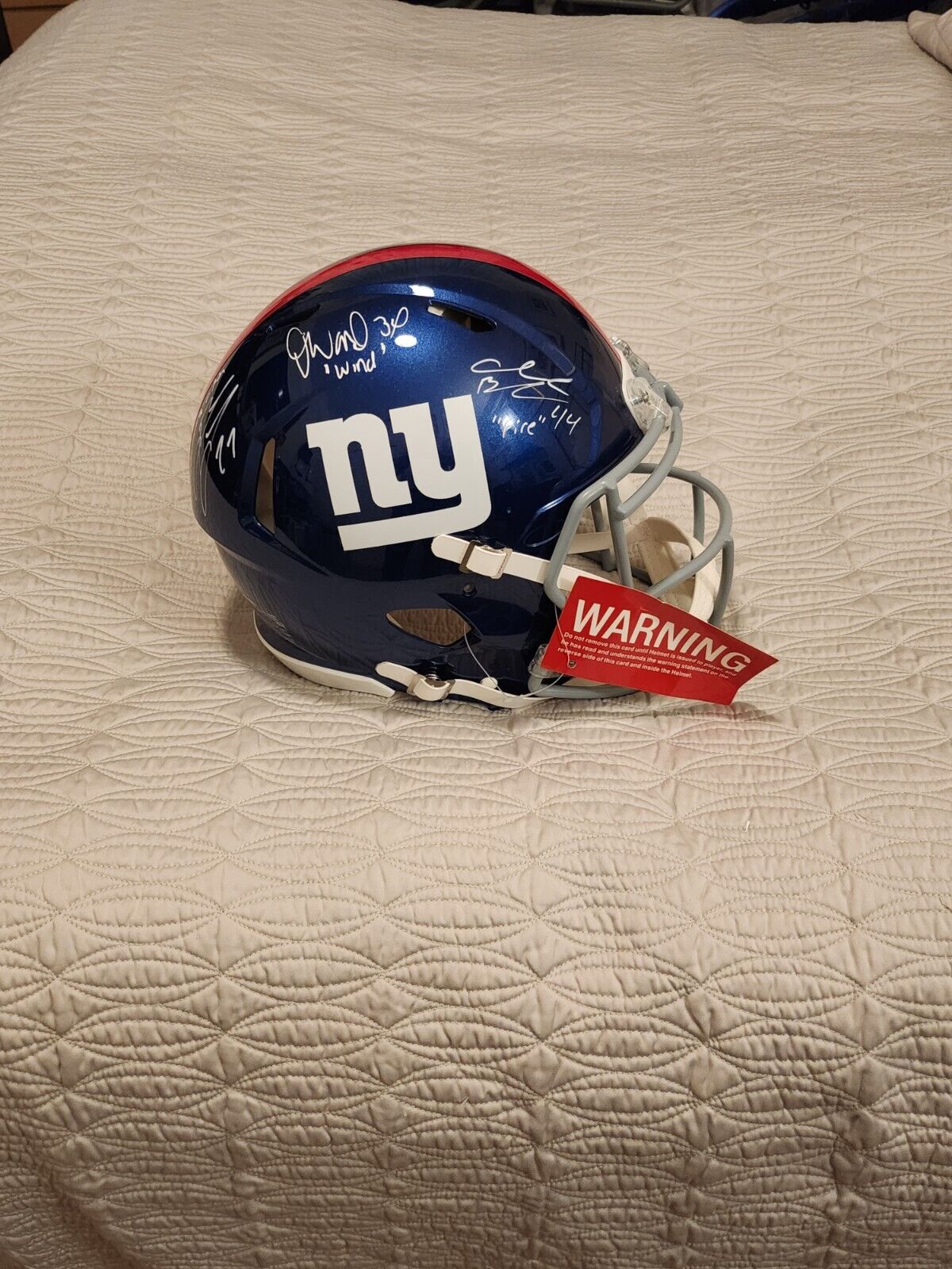 Earth Wind & Fire New York Giants Proline AUTO Helmet PSA Sticker