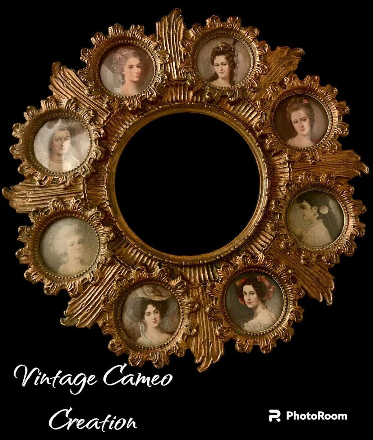 Antique Cameo Creation Victorian Ladies Wall Ornament VTG NO MIRROR 15.5” RARE