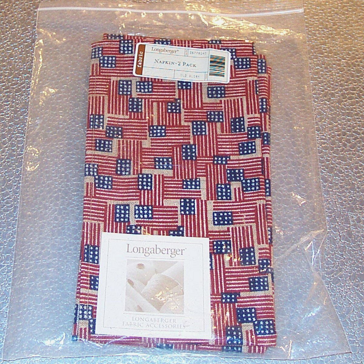 Longaberger Old Glory NAPKINS (Pair) ~Made in USA~ Hard-to-find 