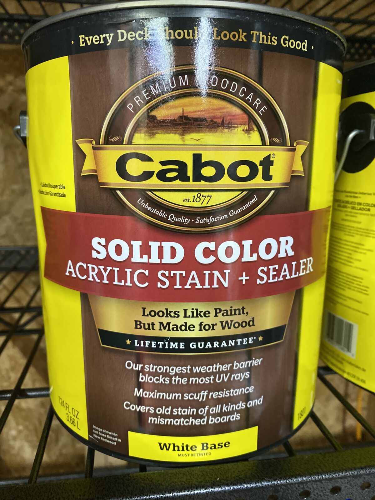 Cabot Solid Tintable 1801 White Base Water-Based Acrylic Deck Stain 1gal