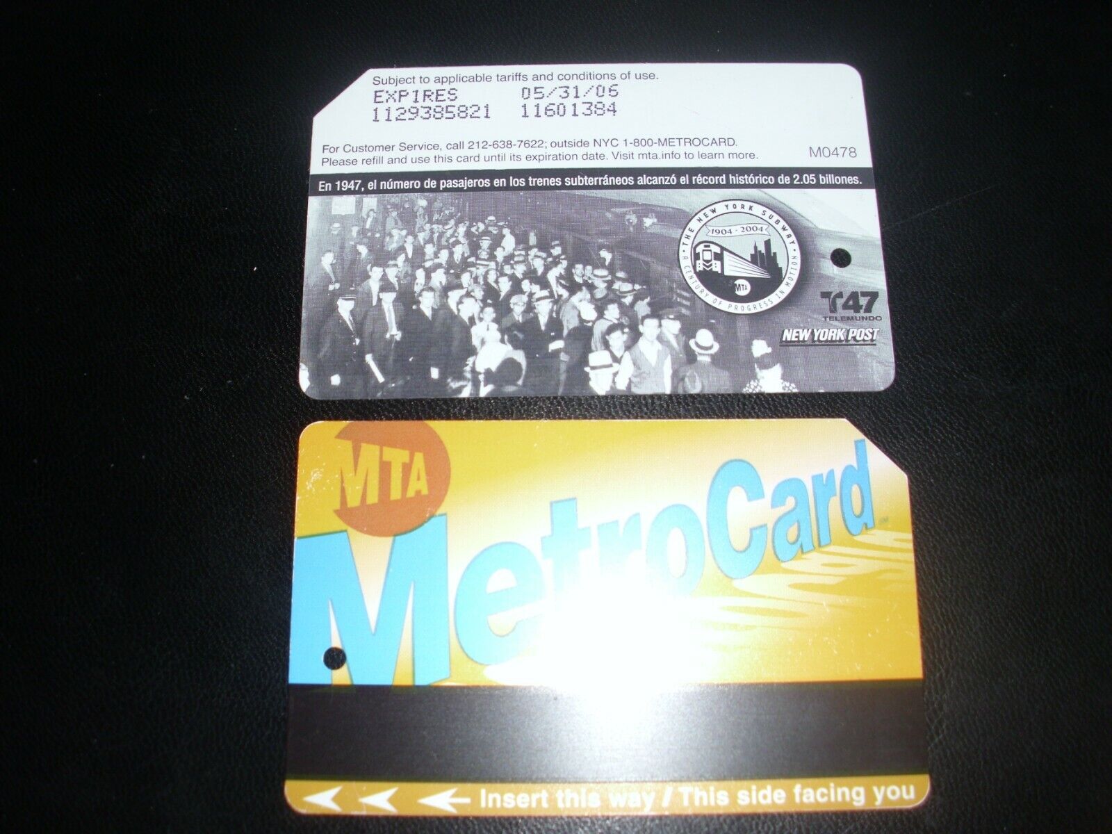  2005 HISTORICAL RECORD  METROCARD Metro Card Expired 2006 T47, NEW YORK POST