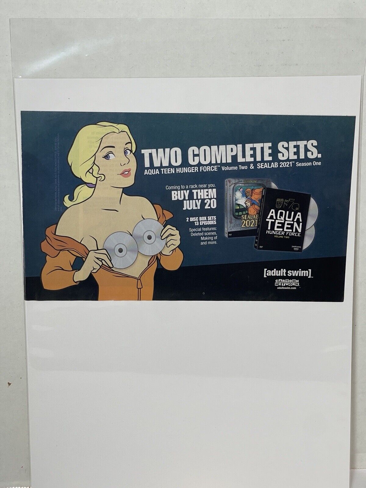 2005 Adult Swim Print Ad/Poster Aqua Teen Sealab Dvd Pop Art