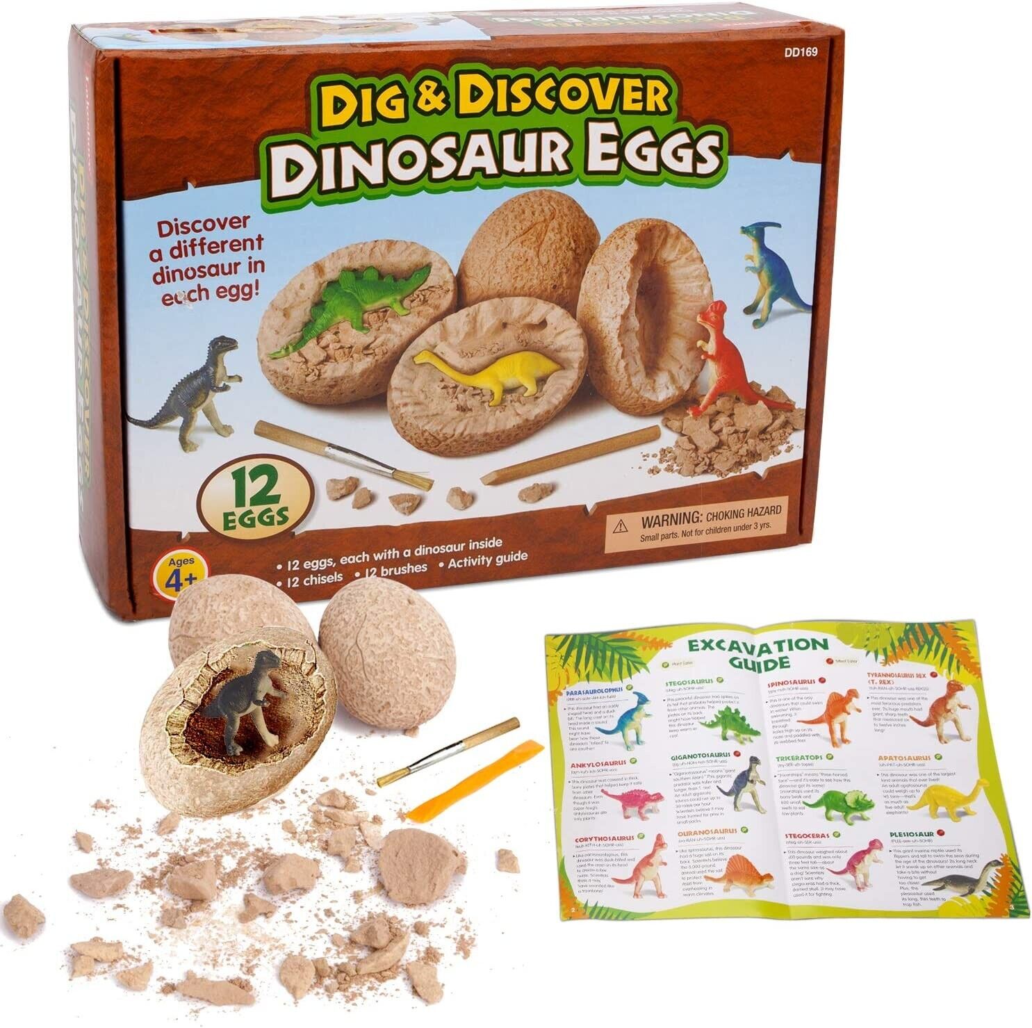 Dino Eggs Dig Kit 12 Pack Dinosaur Eggs Excavation Science Experiments Kits