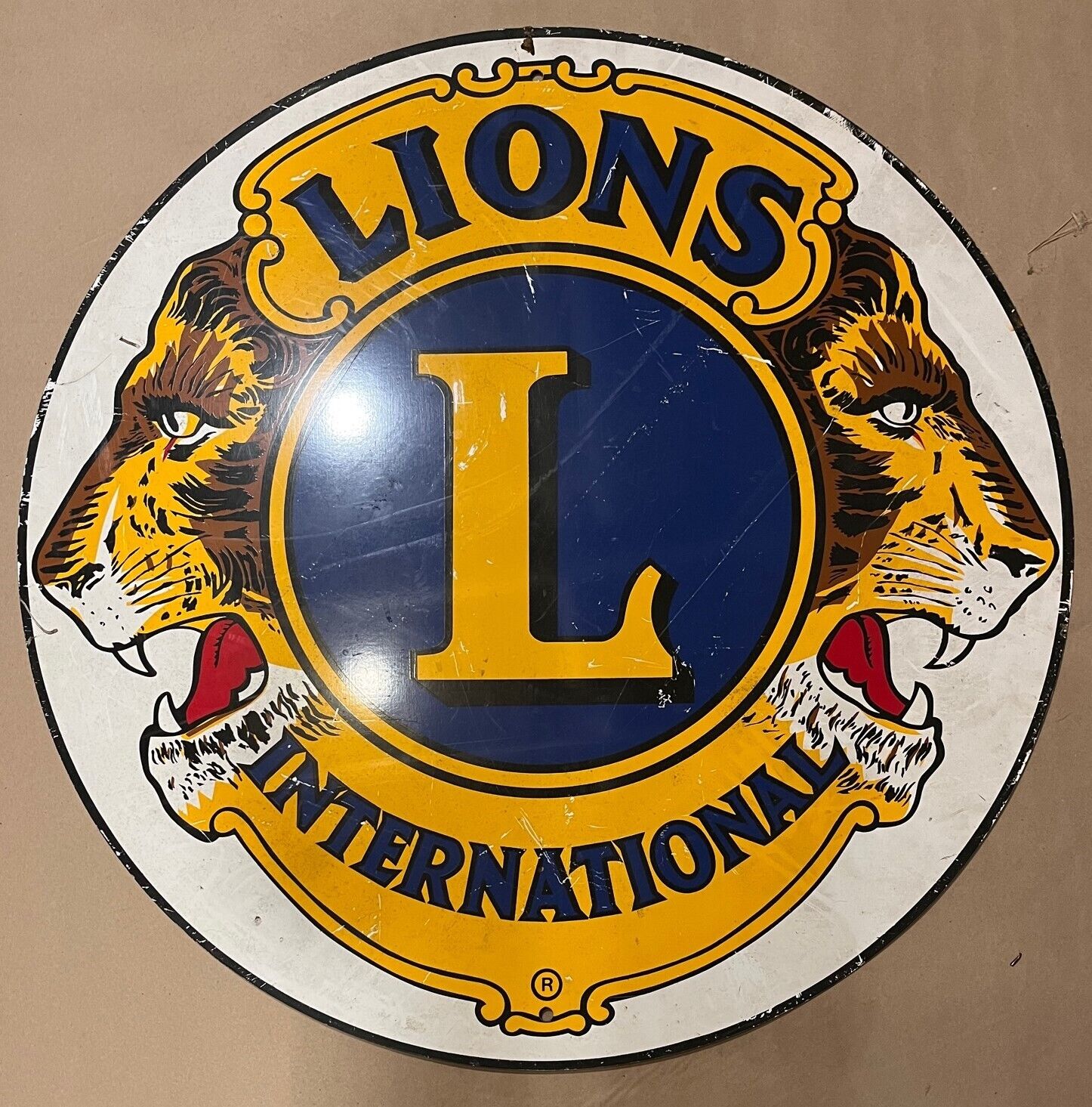 Lions International metal sign large 30\