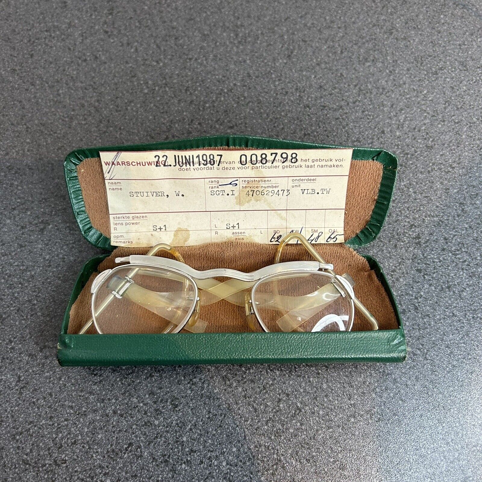 Dutch military army vintage vision glasses 1987 Year