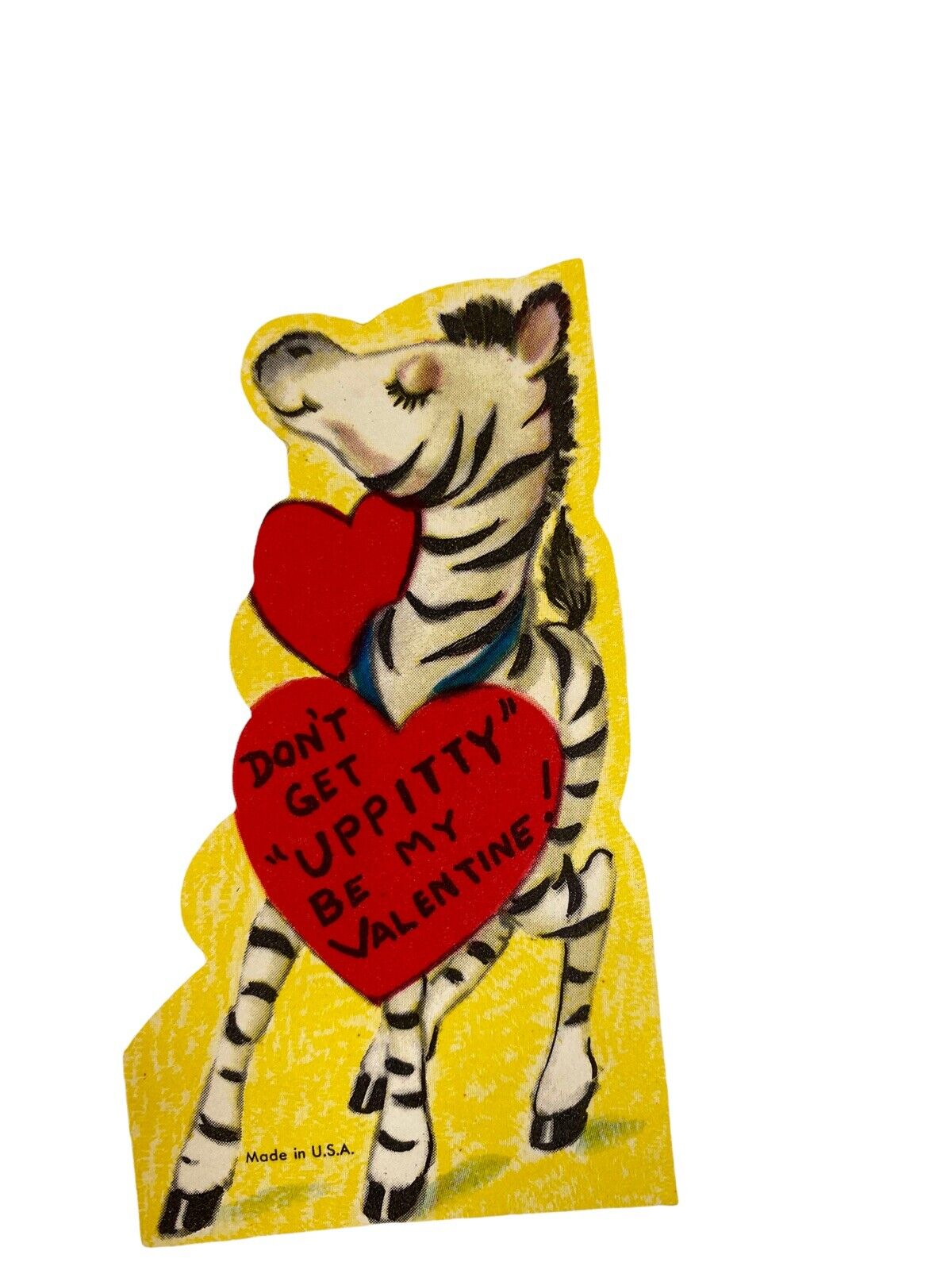 Vintage Valentine Zebra Heart Card Collection Dont Get Uppitty Be My Valentine