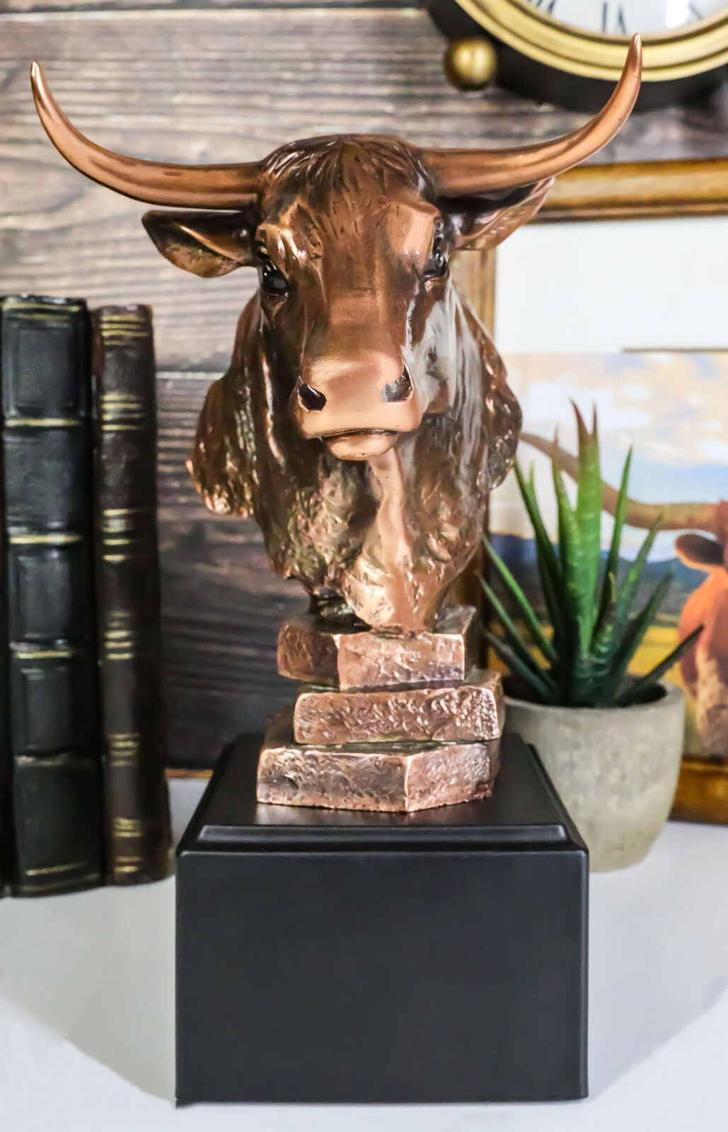 Stock Market Bull Bust - Wall Street Bronze Finish Statue Figurine 8\