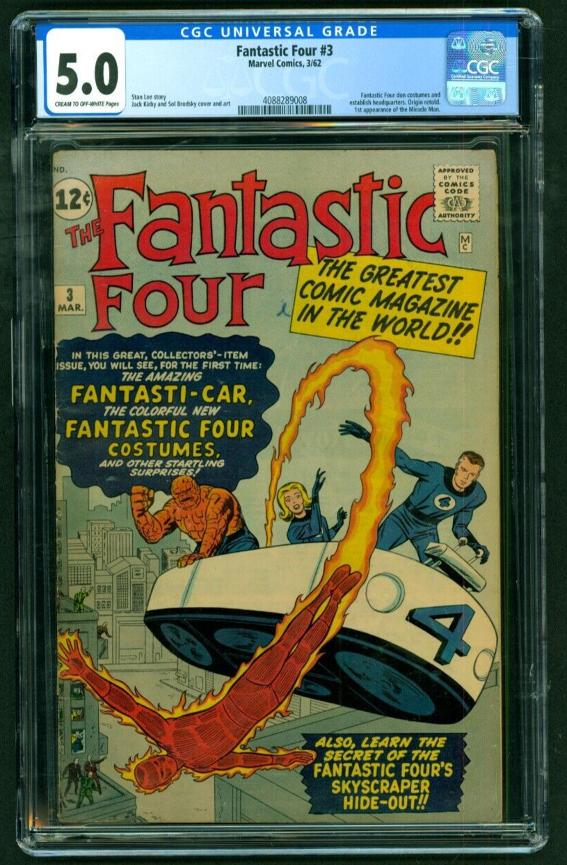 Fantastic Four #3 CGC 5.0  Marvel KEY 1st Team App in Costumes 1st Miracle Man