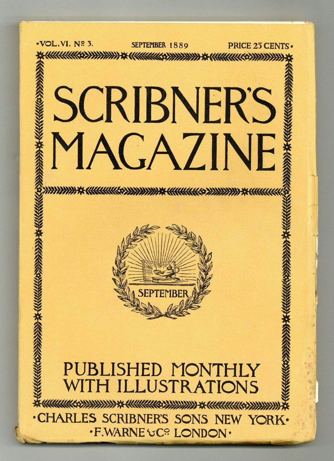 Scribner\'s Magazine Sep 1889 Vol. 6 #3 VG+ 4.5