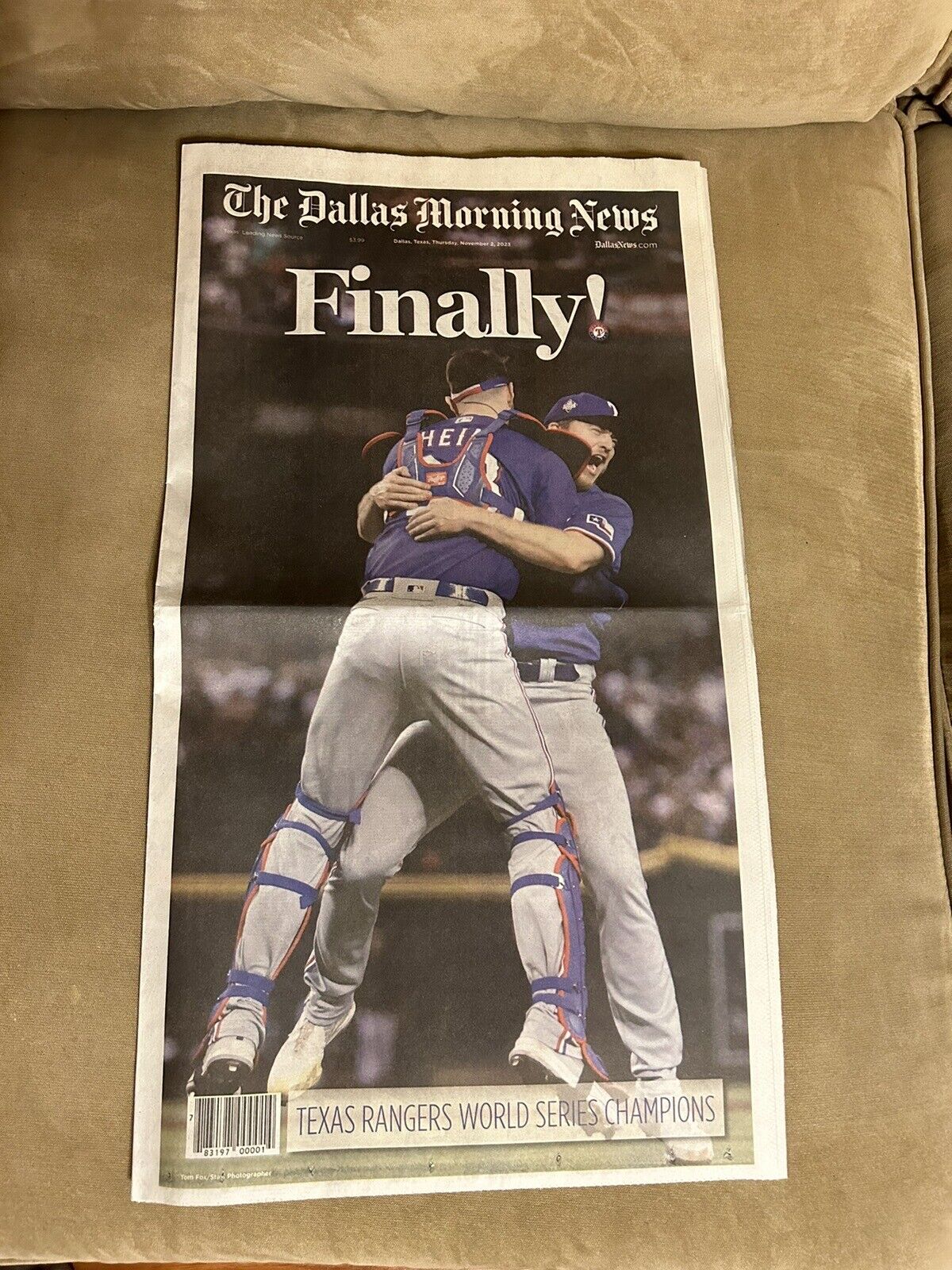 (3) 2023 Texas Rangers World Series Champion Dallas Morning Newspapers SET 11/2