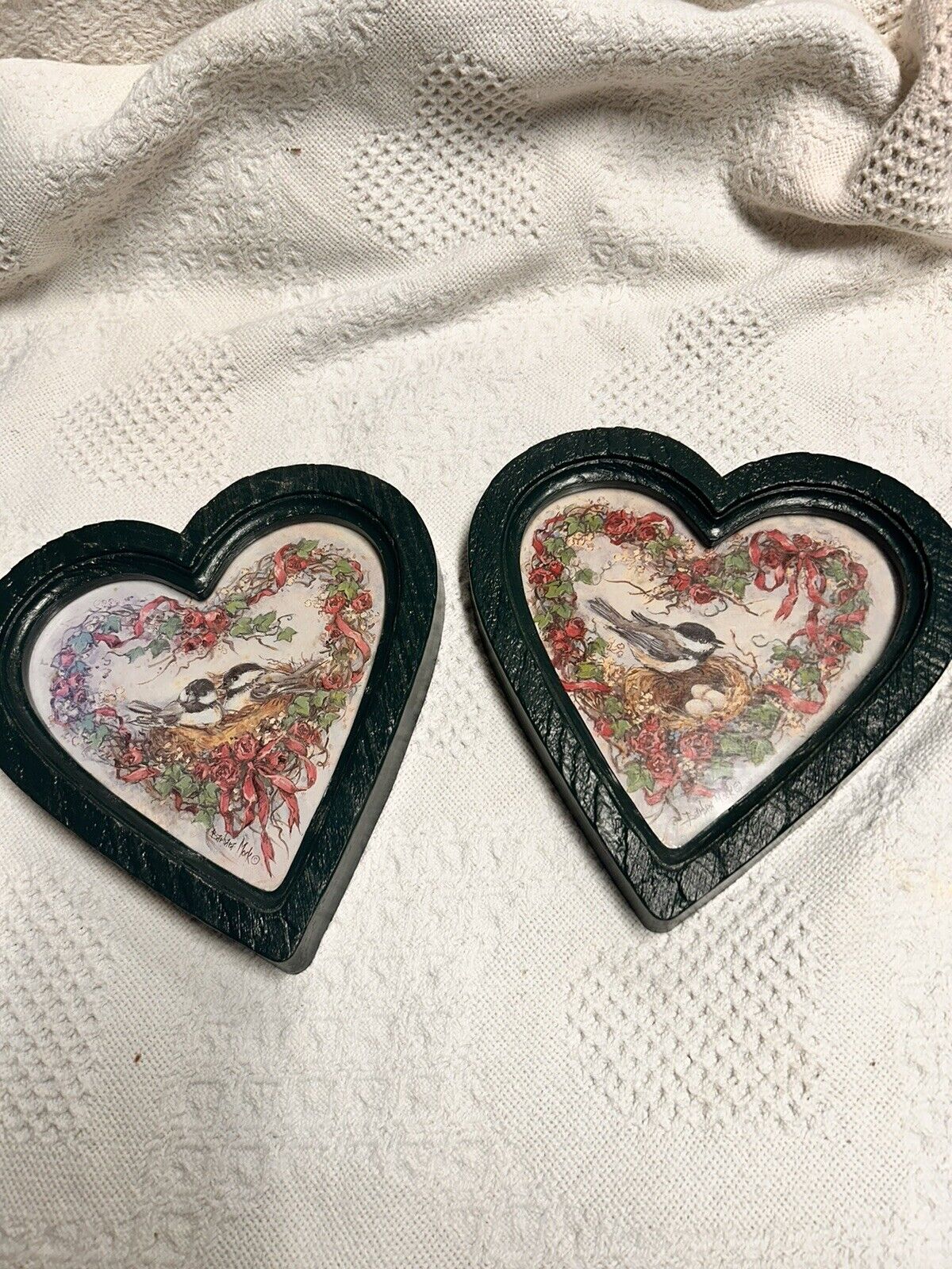 Vintage Home Interior Gifts Set Of 2 1987 HOME INTERIORS Heart Shaped Frame