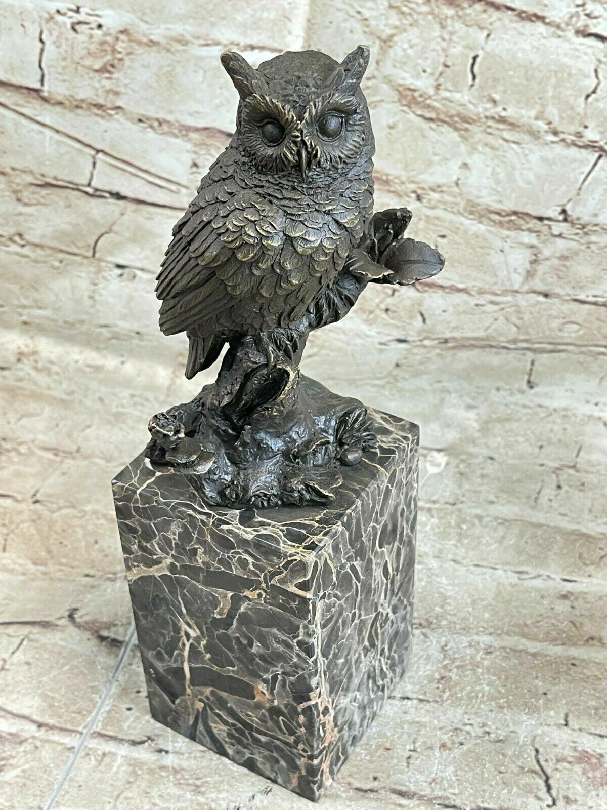 GREAT GIFT BRONZE SCULPTURE STATUE Animal Abstract Pure Owl Figurine HotCast Art