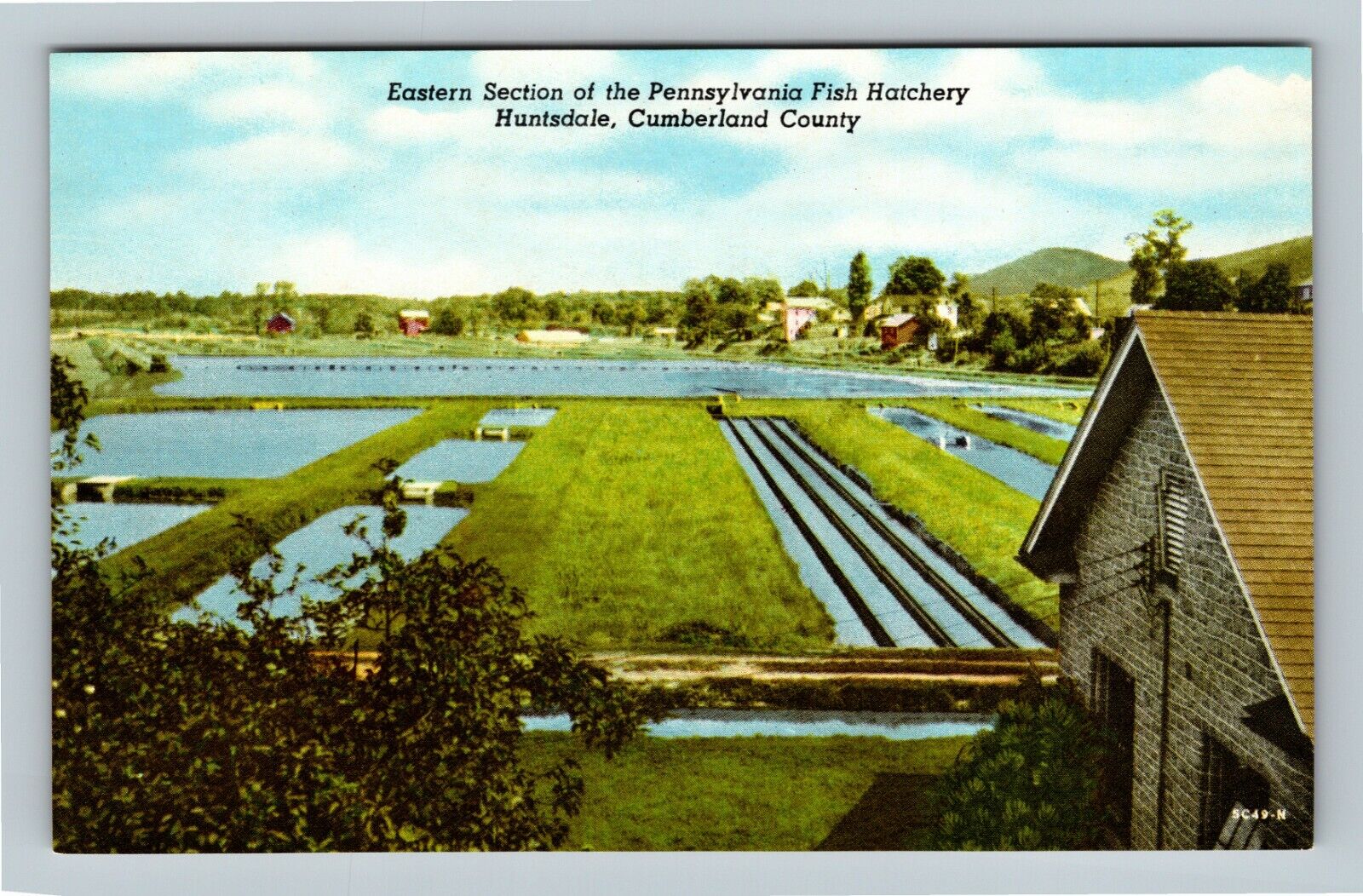 Huntsdale PA, Fish Hatchery Ponds Cumberland County Chrome Pennsylvania Postcard