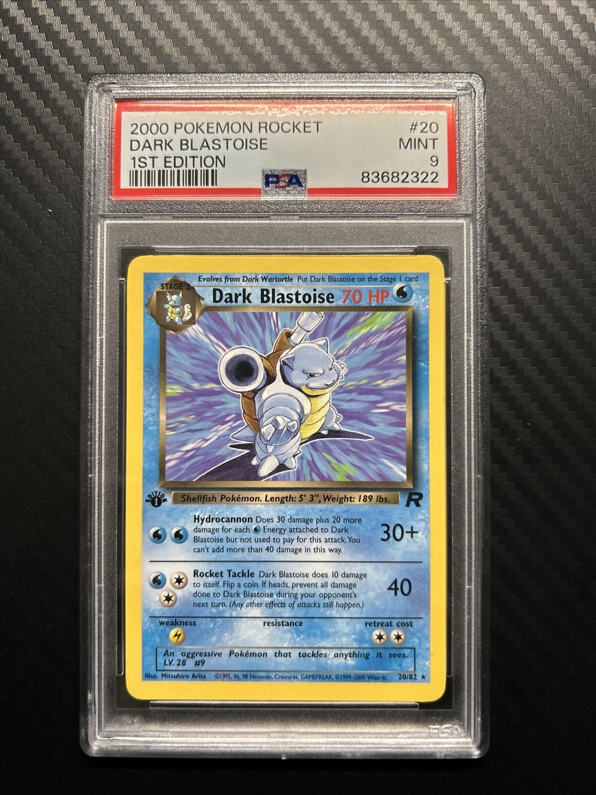 Pokemon Cards - Dark Blastoise Team Rocket 1st Edition 20/82 ENG - PSA 9 MINT