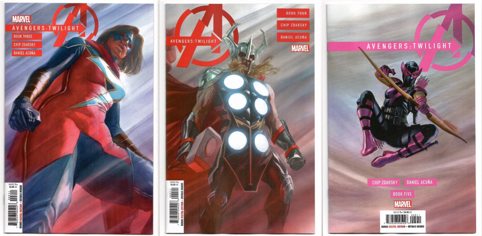 Avengers Twilight #3 4 5 Alex Ross MAIN Cover A Set LOT 1st Print 2024