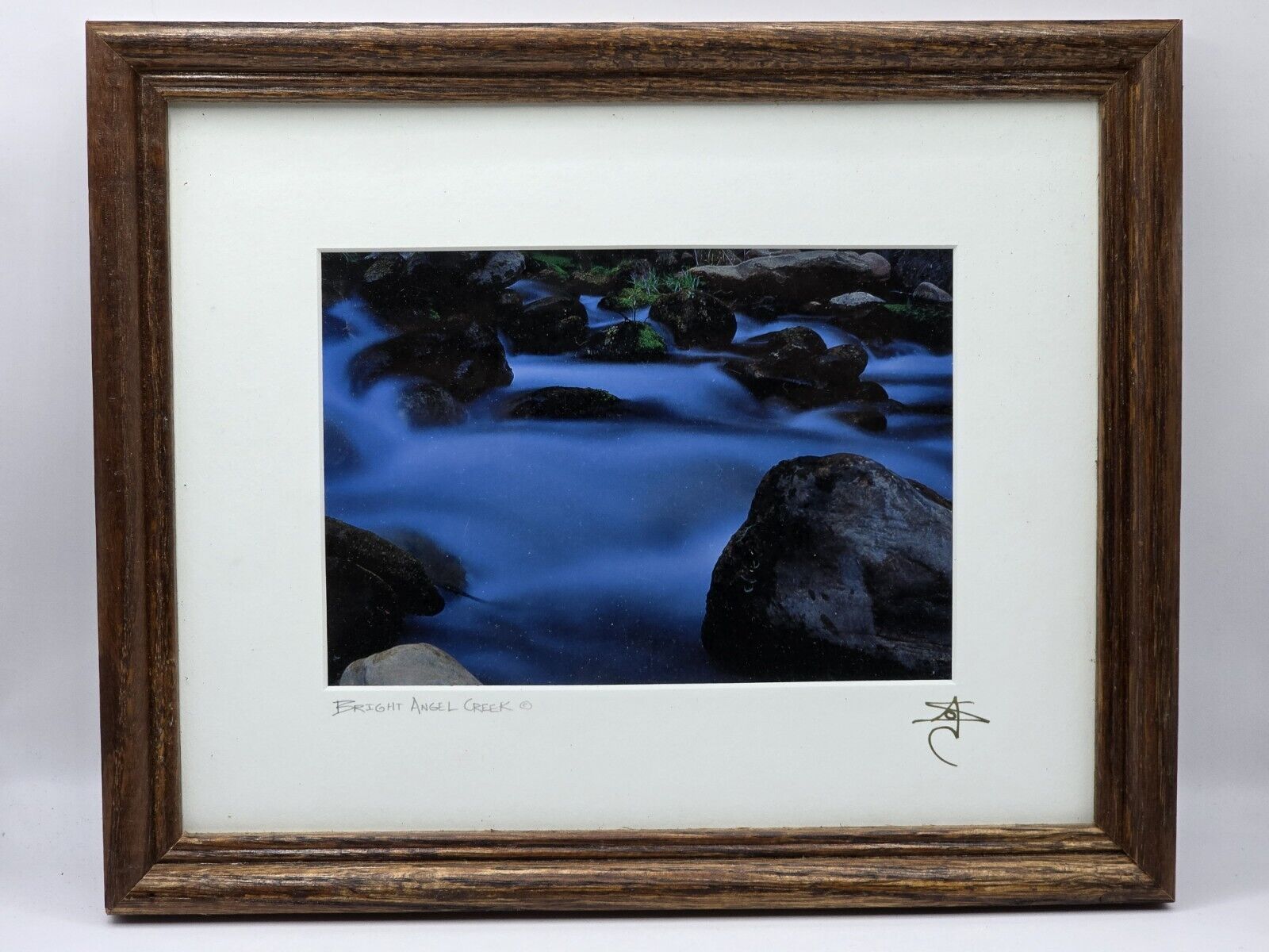 Grand Canyon Park Arizona-Bright Angel Creek- Framed 9x11 Photo-Signed by SOA