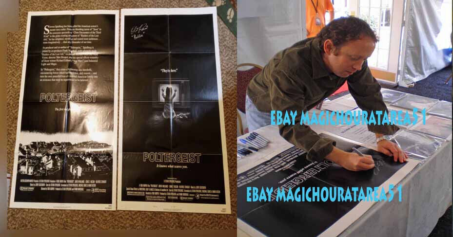 Oliver Robins Signed Original Poltergeist Movie Poster  Horror Steven Spielberg