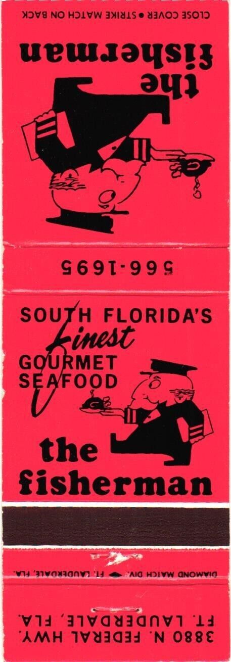 The Fisherman South Florida's Finest Gourmet Seafood Vintage Matchbook Cover