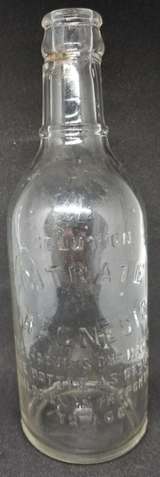 Vintage Embossed Solution Citrate Magnesia Bottle with Instructions 8\