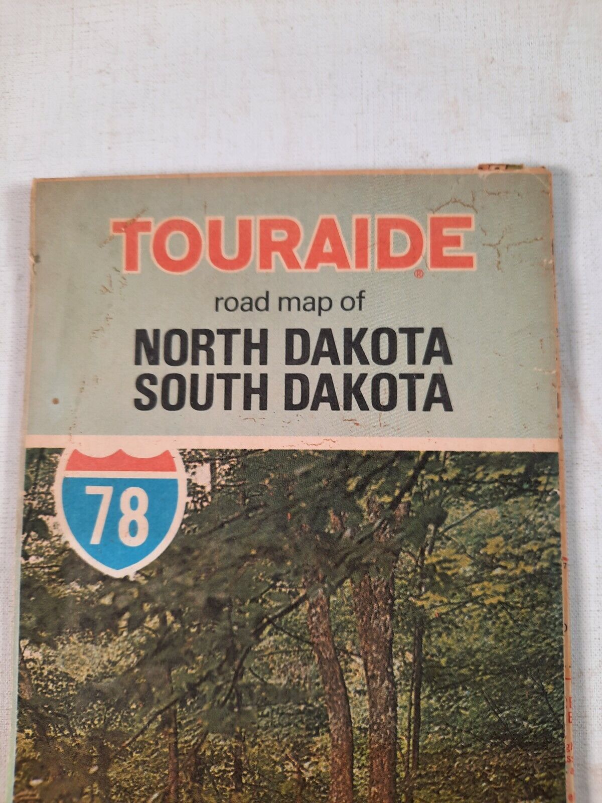 Vintage 1977 Conoco Touraide North & South Dakota Gas Station 78 Road Map Color