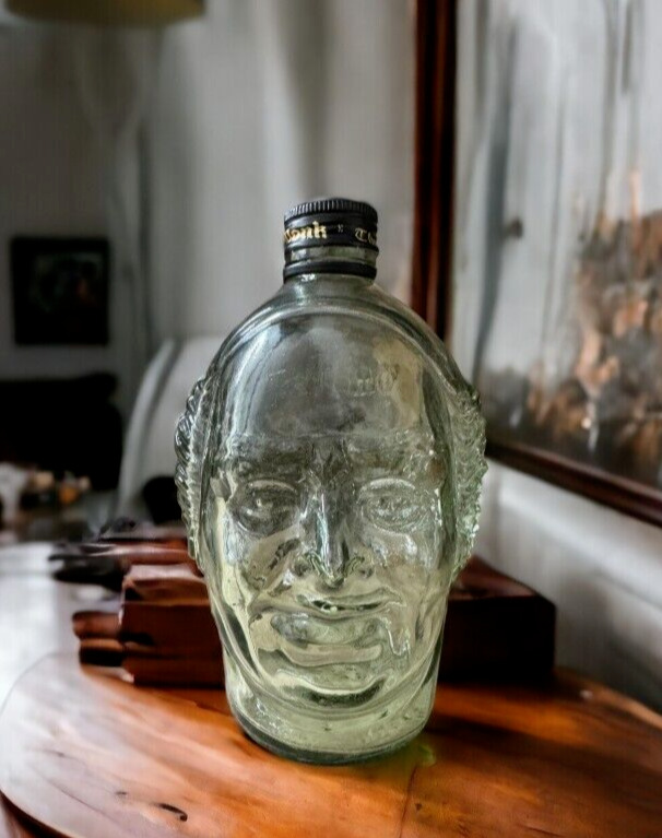 Old Monk Bottle, Vintage Glass Bottle Unique Shaped Rum Bottle, Collectible
