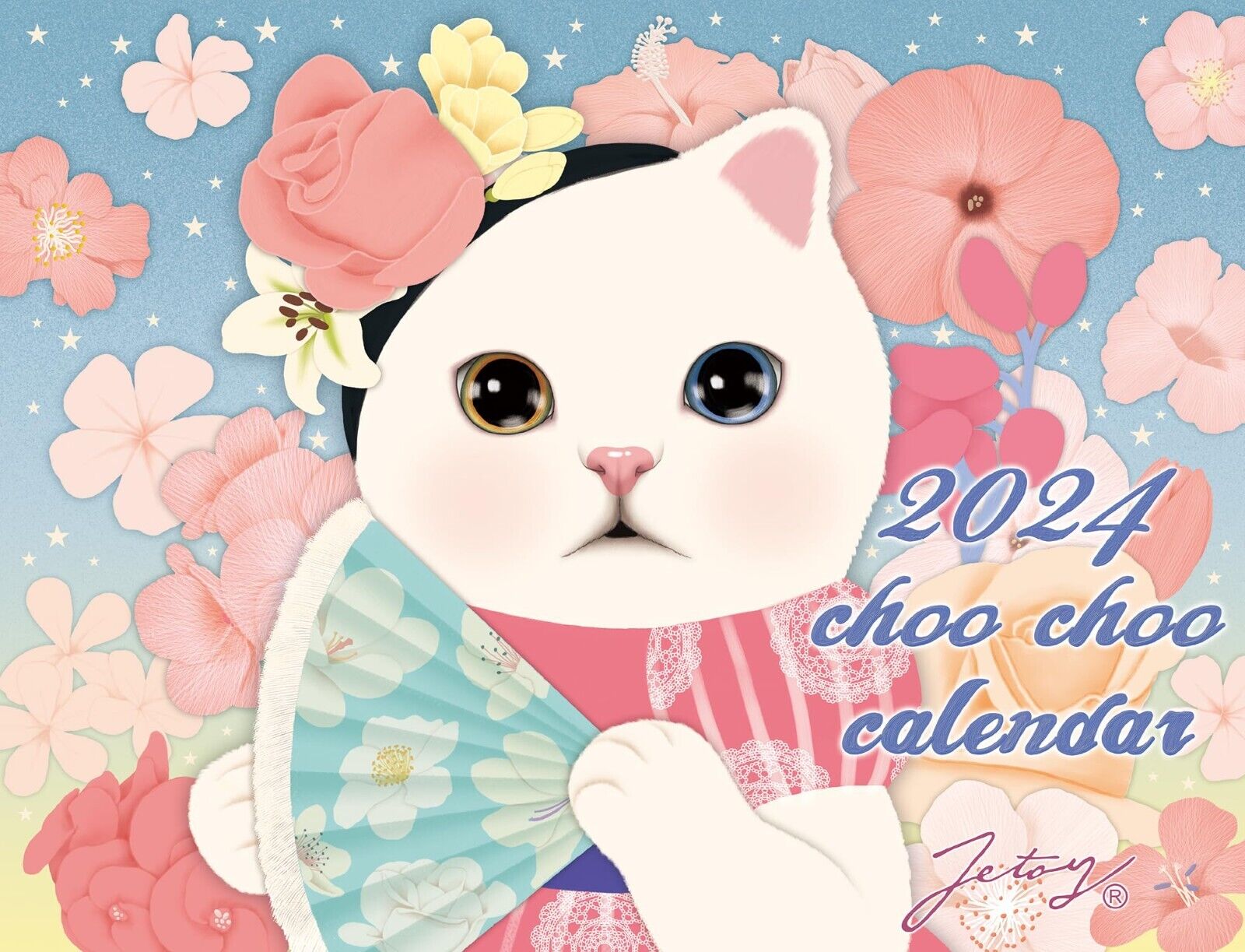 2024 Calendar choo choo CATS Japanese Jetoy Wall Hanging Monthly