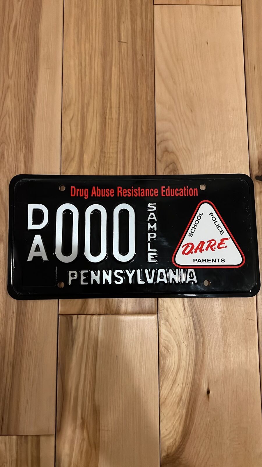 D.A.R.E. Pennsylvania Sample License Plate Vintage DARE Drug Abuse Resistance