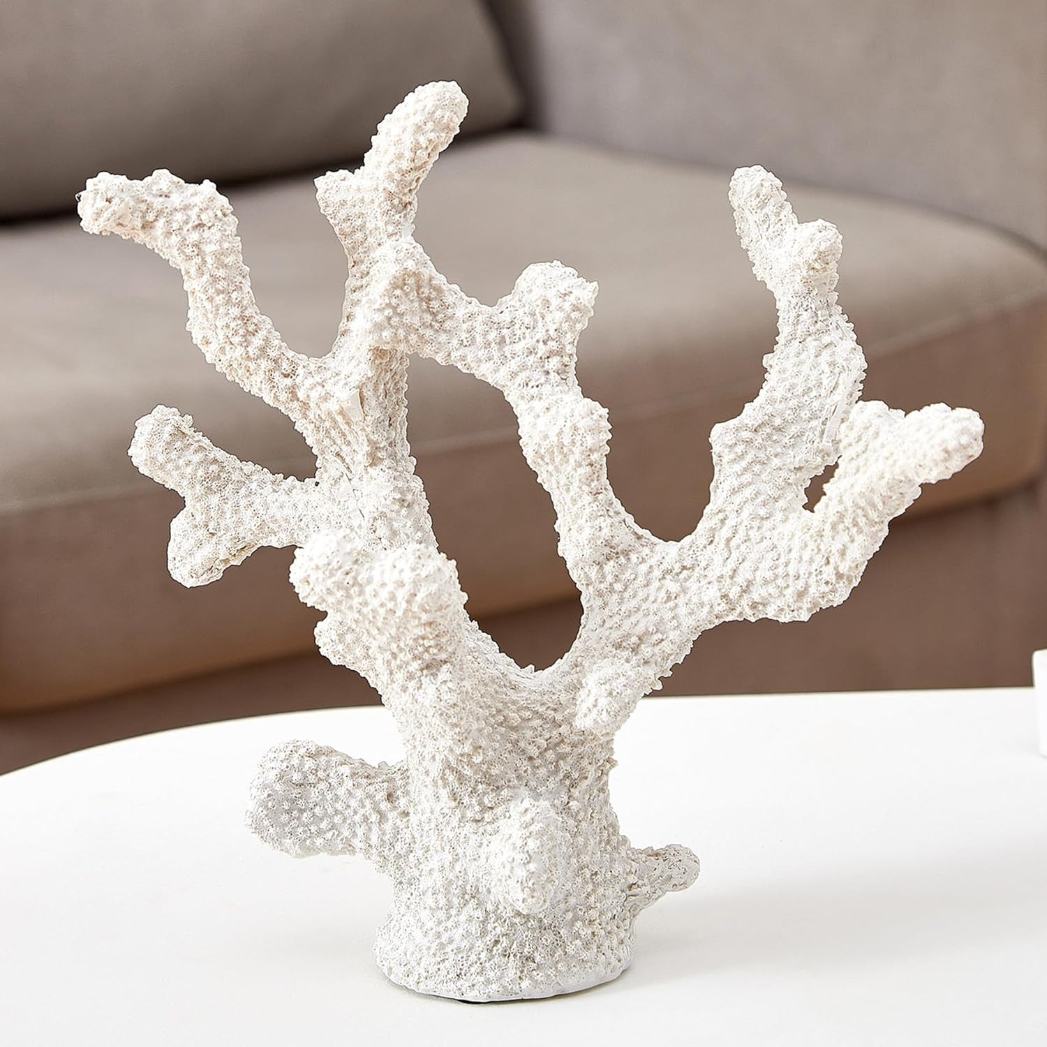 Coral Reef Décor,White Coral Reef Ornament, Faux Artificial Coral Statue, Nautic