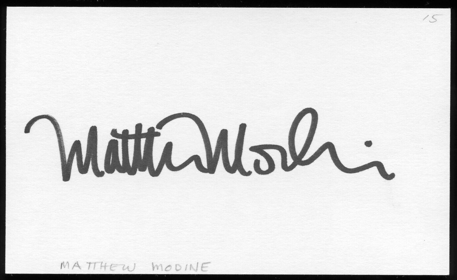 Matthew Modine signed autograph auto 3x5 cut Stranger Things BAS Stickered