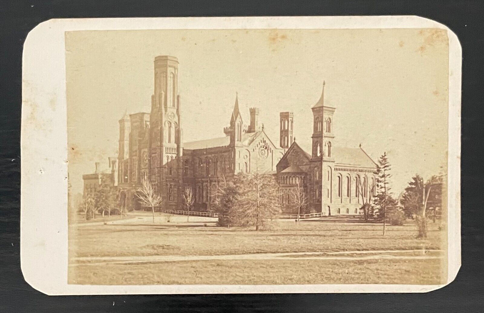 1860s SMITHSONIAN INSTITUTION BUILDING - ORIGINAL CDV PHOTOGRAPH