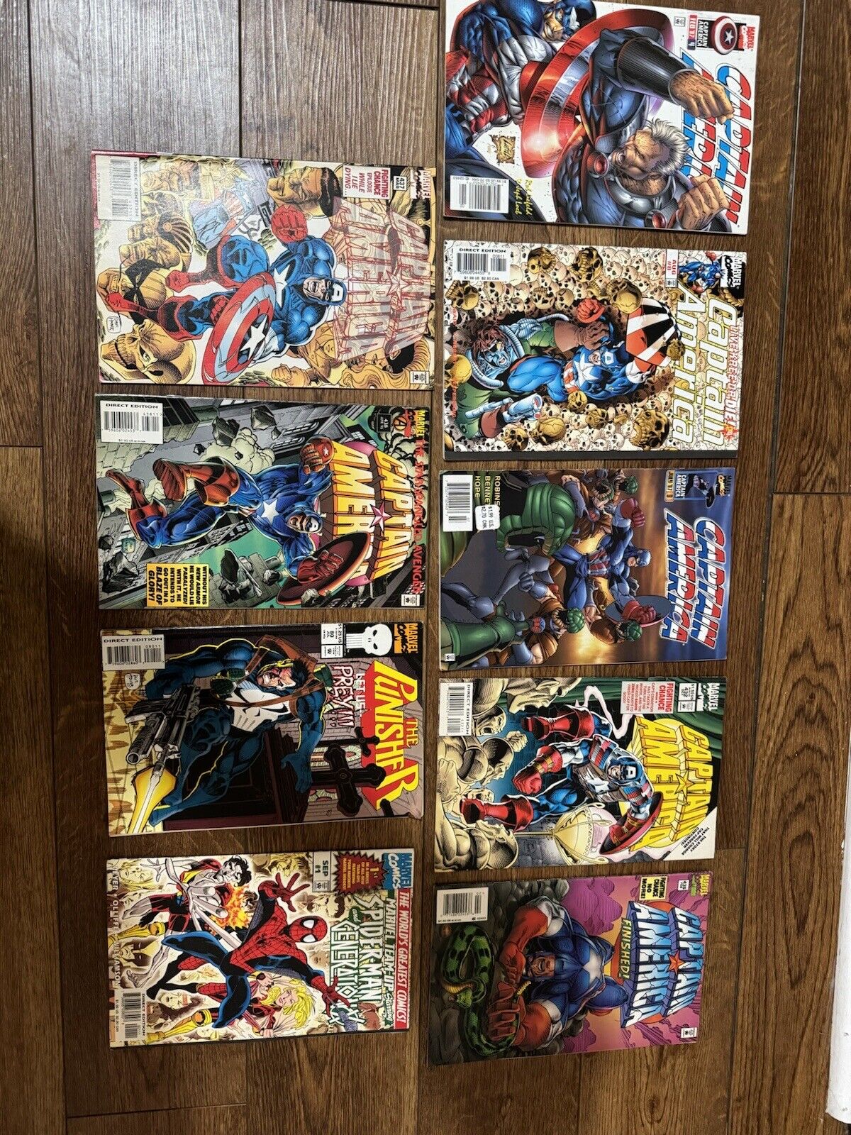 Marvel Comic Lot Caption America , The Punisher  Lot Of 9 Spider Man .
