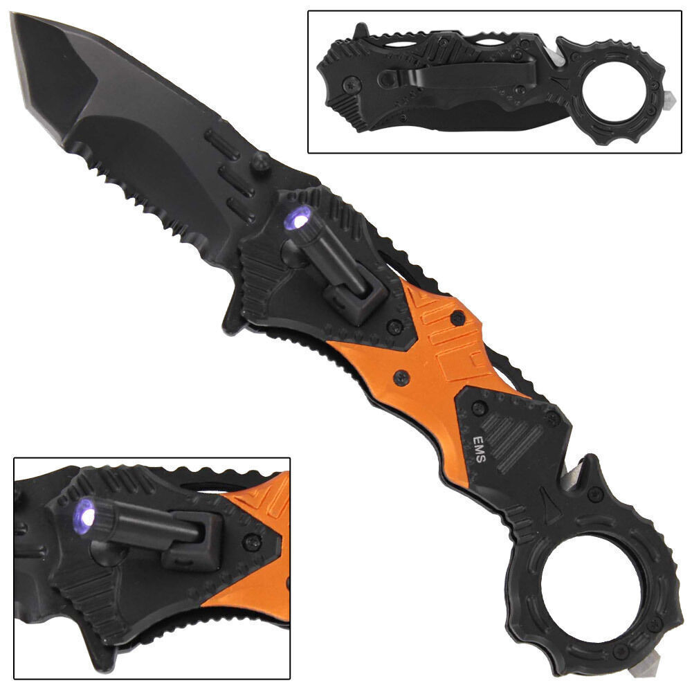 Floodlight EMS Rescue Tactical Emergency Pocket Knife - Rescue Blade -Multi-Tool
