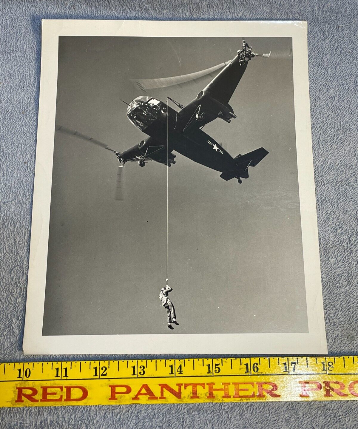 1950s Vintage 8x10 photo McDonnell Aircraft XHJD-1 WHIRLAWAY Test RESCUE Pilot